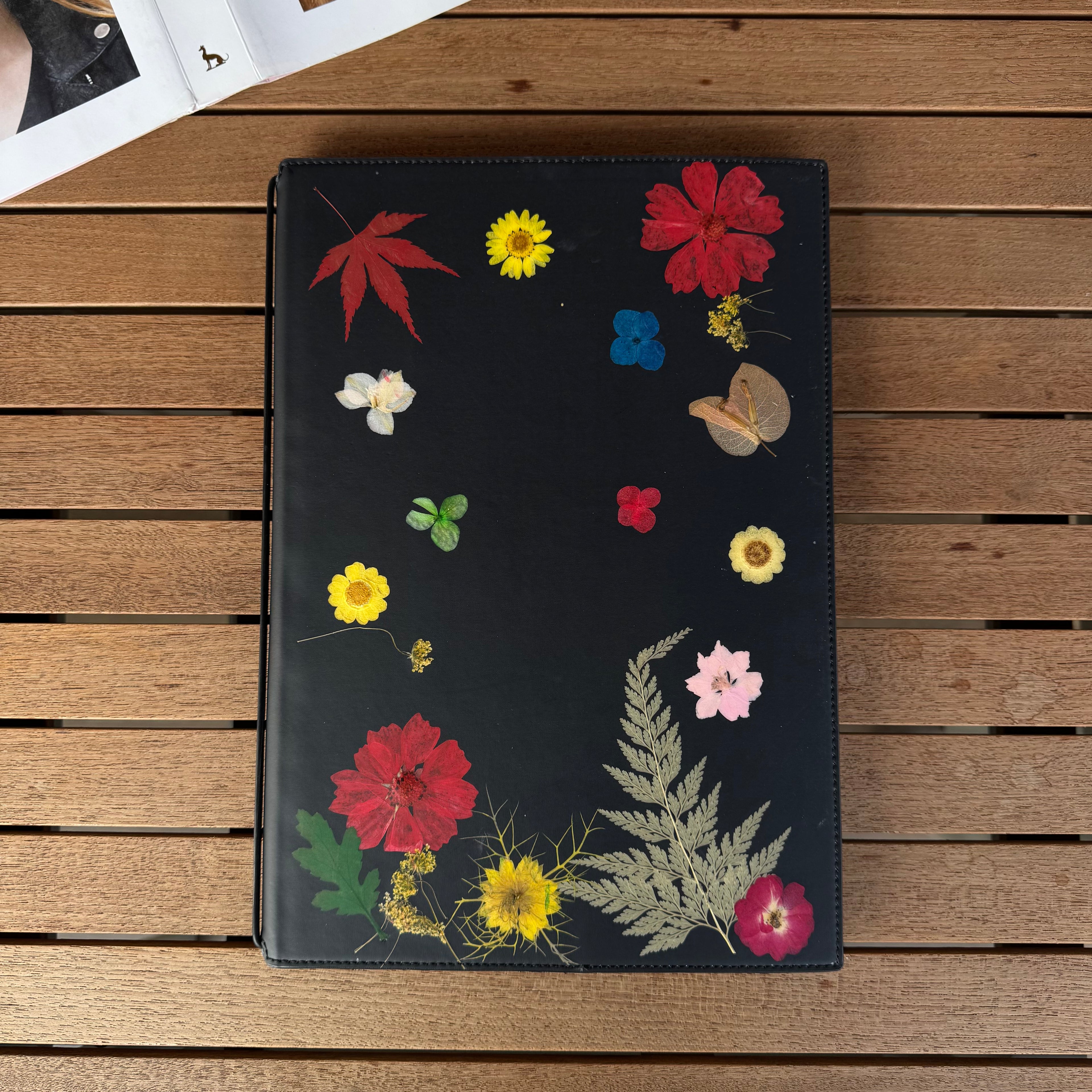 真皮鲜花A4笔记本